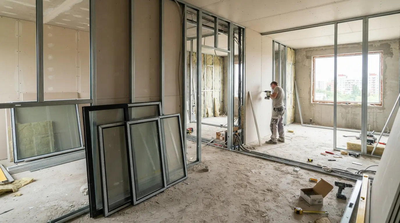 Металлическая перегородка: как проходит демонтаж — вариант исполнения