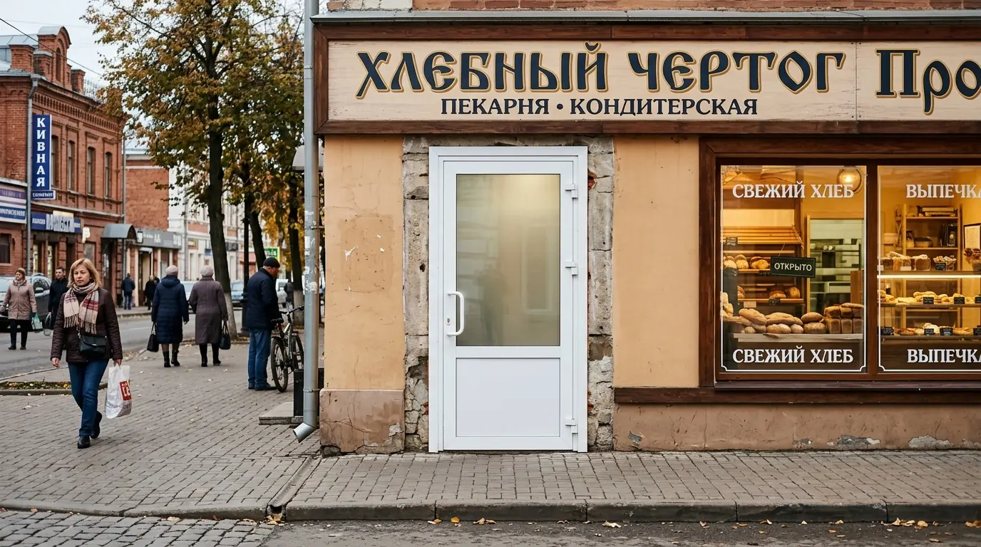 Входные группы в торговый центр — общий вид