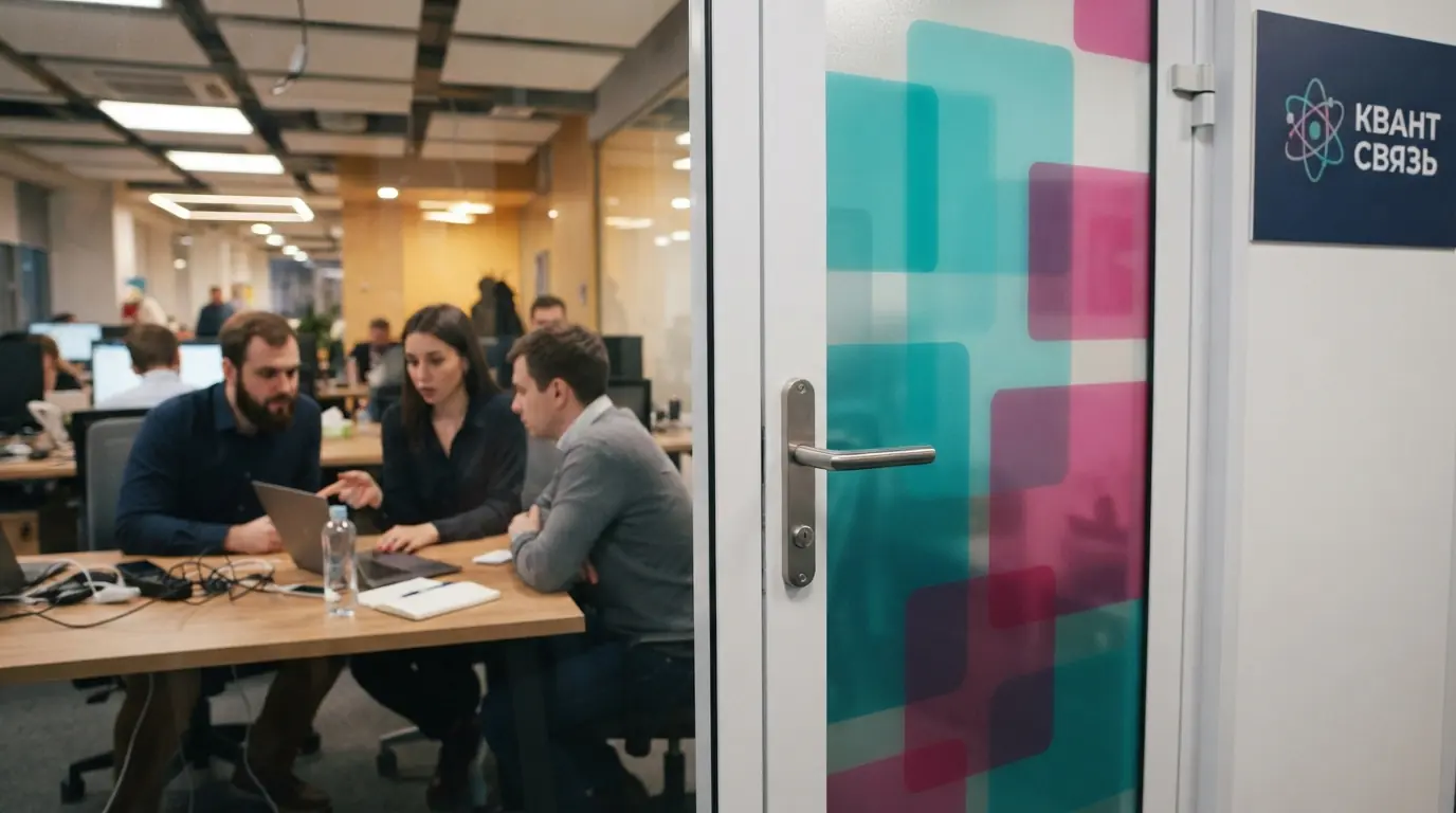 Деревянные офисные двери — ракурс сбоку